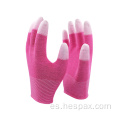 Hespax Hotsale PU recubierto de guantes de trabajo de alto impacto